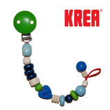 Krea pacifier holder with hearts, blue