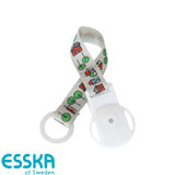 Esska pacifier holder with houses, white