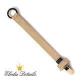 Elodie Details pacifier clip in leather, nude