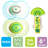 MAM, silicone, size 2 and pacifier holder