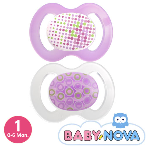 Baby-Nova nappar, symmetriska, silikon stl.1 (lila, transparent)