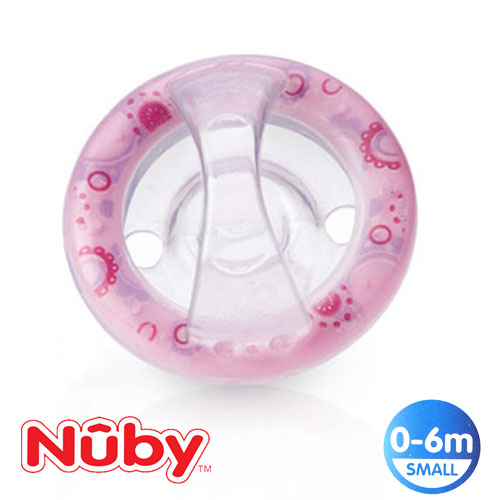 Nûby SoftFlex napp, rund, silikon stl.1 (rosa)