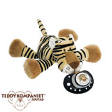 Teddykompaniet Diinglisar cuddly toy with pacifier holder, tiger