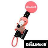 Les Deglingos pacifier clip, flamingo