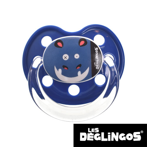 Les Deglingos napp, anatomisk, silikon, stl. 2 (mörkblå flodhäst)