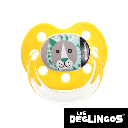 Les Deglingos napp, anatomisk, silikon, stl. 2 (gult lejon)