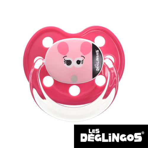 Les Deglingos napp, anatomisk, silikon, stl. 2 (pink mus)