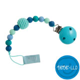 Bebe-llo, Pacifier Chain, silicone, blue/blue