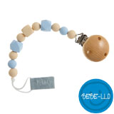 Bebe-llo Pacifier Chain, silicone, nature/blue