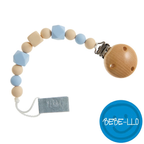Bebe-llo napphållare i silikon, natur/ljusblå