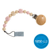Bebe-llo Pacifier Chain, silicone, nature/pink