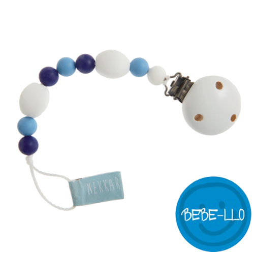 Bebe-llo napphållare i silikon, vit/blå