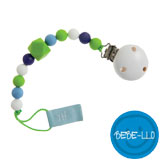 Bebe-llo Pacifier Chain, silicone, white/green
