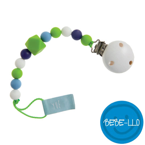 Bebe-llo napphållare i silikon, vit/grön