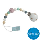 Bebe-llo, Pacifier Chain, silicone, white/pink