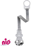 Nip pacifier clip, grey