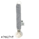 Smallstuff pacifier clip, grey dot. 