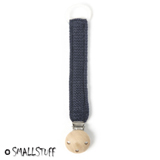 Smallstuff pacifier clip, knitted, Navy. 