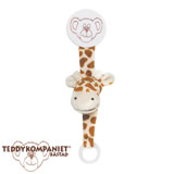 Teddykompaniet Diinglisar pacifier holder with giraffe