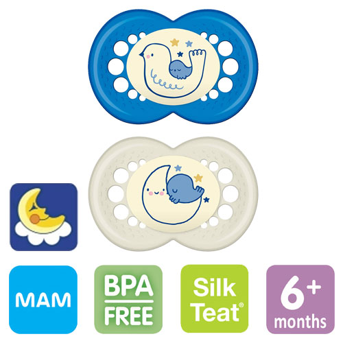 MAM Original Night nappar, symmetriska, silikon stl.2