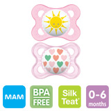 MAM Original, symmetrical, silicone size 1 (pink)