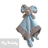 My Teddy security blanket, grey/blue, elephant