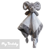 My Teddy security blanket, grey, elephant
