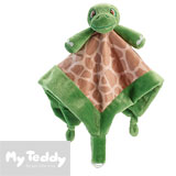 My Teddy security blanket, green/brown, turtle