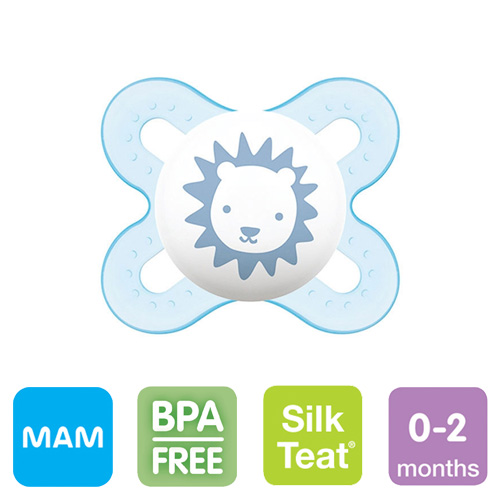 MAM Start napp, symmetrisk, silikon stl.0 (blå)