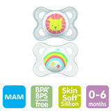 MAM Original, symmetrical, silicone size 1 (yellow, turquoise)