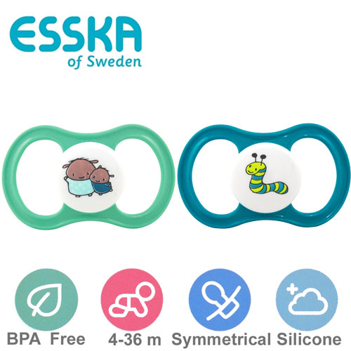 Esska Happy nappar, symmetriska, silikon stl.2