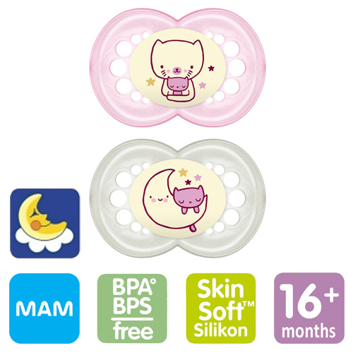 MAM Original Night nappar, symmetriska, silikon, stl. 3 (16-36 månader)