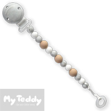 My Teddy Pacifier Chain, My Baby Rocks, grey/mable