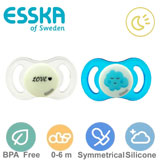 Esska Happy mini GLOW, symmetrical, silicone, size 1 (blue, transparent)