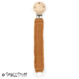 Smallstuff pacifier clip, knitted, Maple Syrup