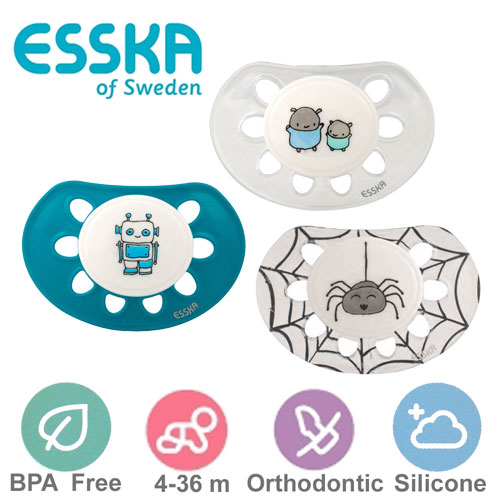 Esska Classic nappar, anatomiska, silikon stl.2