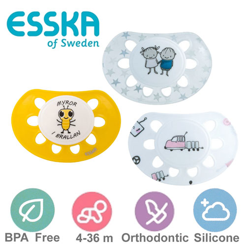 Esska Classic nappar, anatomiska, silikon stl.2 