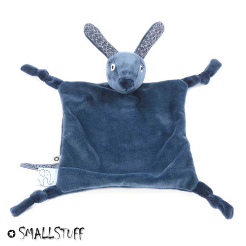 Smallstuff snuttefilt, velour, Rabbit Blue